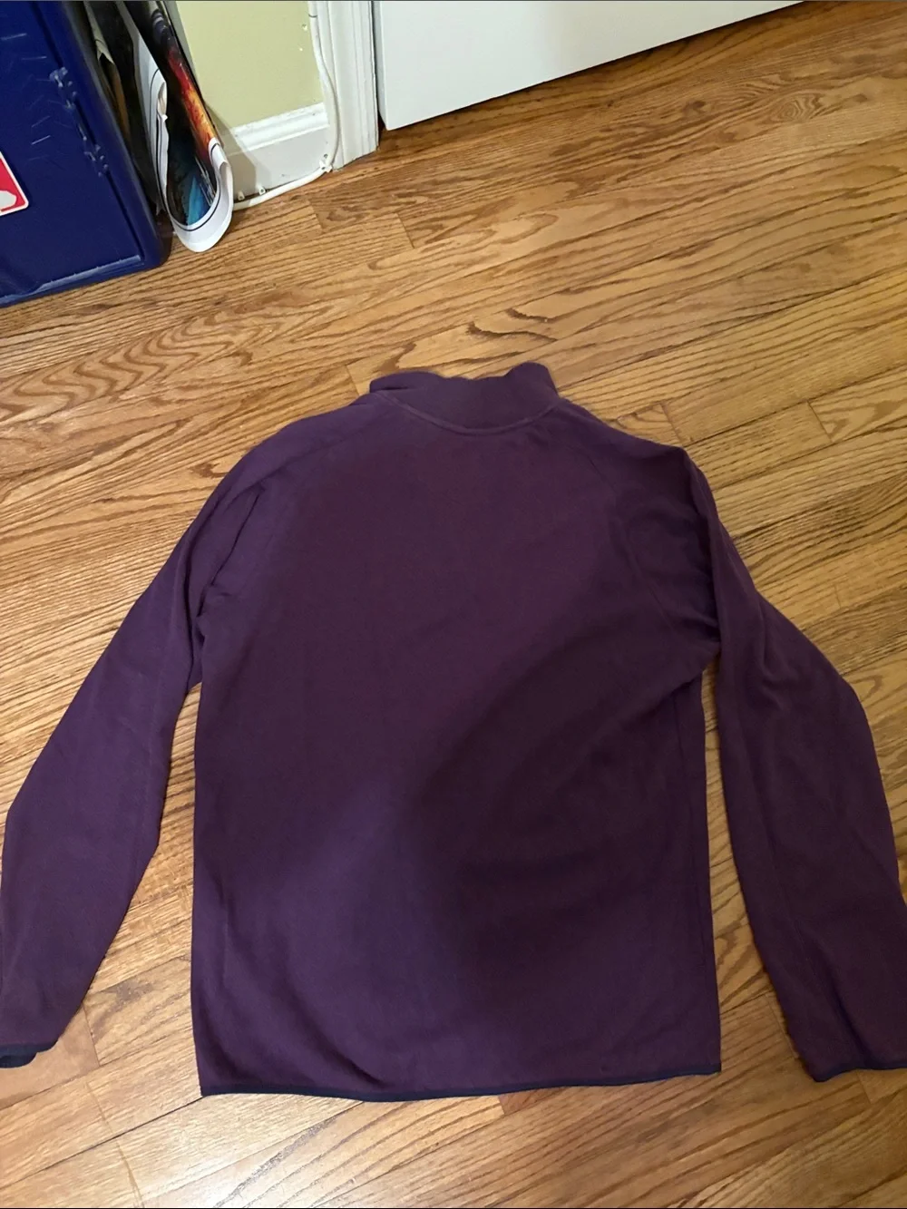 Robert Graham Plum Half-Zip Sweater with Striped Collar